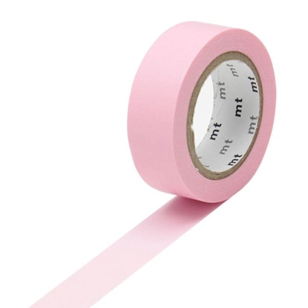 Enfärgad maskingtejp - MASKING TAPE (MT) - Rosa - 1,5 cm - 7 m - Dekorativ i washi-papper