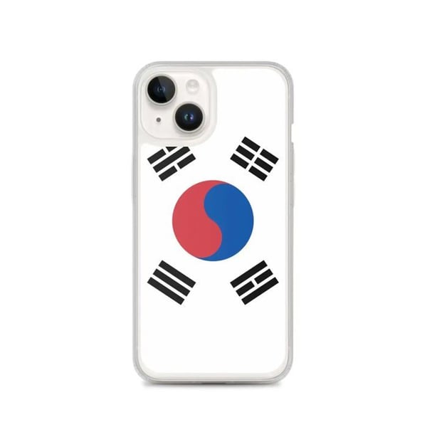 Mobilskal – Sydkoreas flagga – Kompatibel med iPhone 14 – Mjuk fodral – Stötsäker och tålig - Silikon - Pixelforma