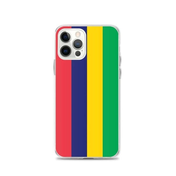 Mobilskal - PIXELFORMA - Flagga Mauritius - Kompatibel med iPhone 12 Pro - Mjuk - Stöttålig