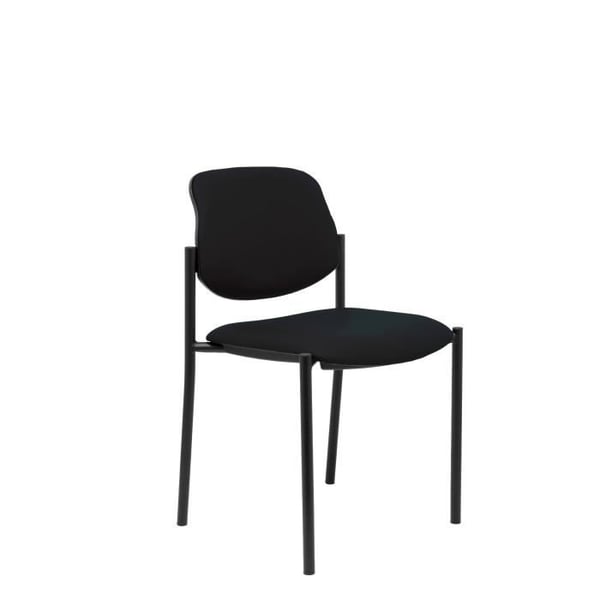 Konfidentiell stol med 4 ben och svart struktur - Sits och rygg klädd i svart Similpiel-tyg PIQUERAS Y CRESPO Konfidentiell stol med 4 ben och svart struktur - Sits och rygg klädd i svart Similpiel-tyg PIQUERAS Y CRESPO