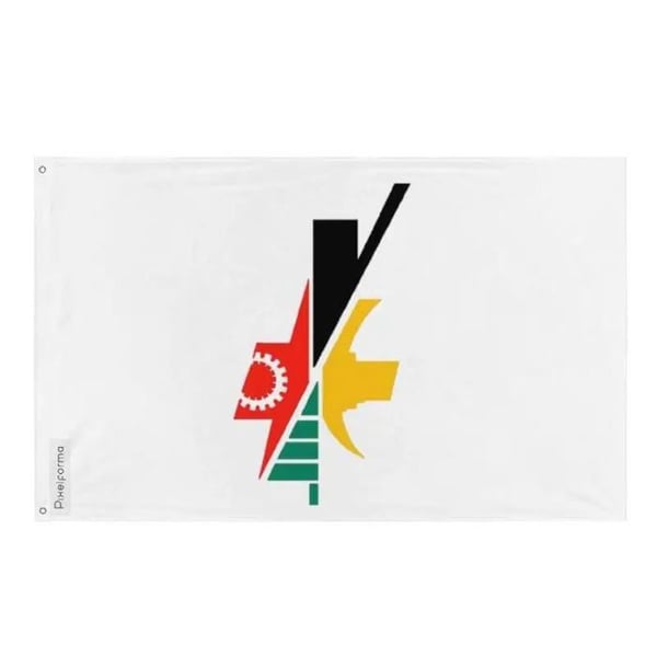 Flagga Val-d'Or – 160 x 240 cm – Motståndskraftig Polyester – 2 Metallöglor – Inomhus / Utomhus – Pixelforma
