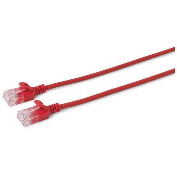 Oskärmad nätverkskabel - MICRO CONNECT - U-UTP CAT6 - 2M - Röd - Slim - PVC