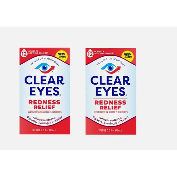 Liquide Clear Eyes 2 X 15ml röd Klassisk vård rengöringsflaska