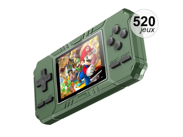 Konsol emulator - AVIZAR - Modell Tank - 520 klassiska spel - Grön färg - USB uppladdningsbar