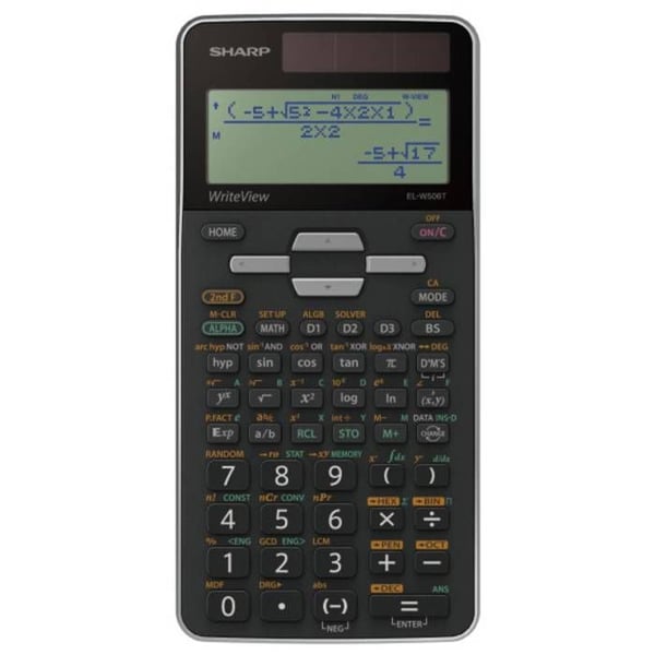 Skolkalkylator - SHARP - EL-W506T-GY - LCD-skärm - Svart - Vetenskaplig