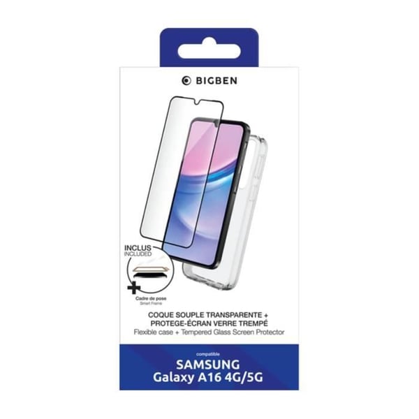 Pack Accessoarer - BIGBEN - Samsung Galaxy A16 4G/5G - Flexibel - Förstärkt skydd - Transparent