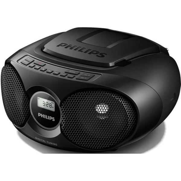 PHILIPS AZ215B/12 CD-spelare med digital tuner och 3,5 mm ljudingång - Svart