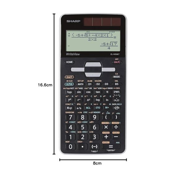 Skoleberegner - SHARP - EL-W506T-GY - LCD-skærm - Sort - Videnskabeligt