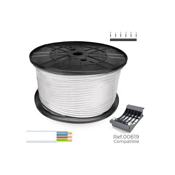 Platt Rör H05vvh3-f 3 G 1,0 Mm² Vit, 200 M. (stor Rulle)