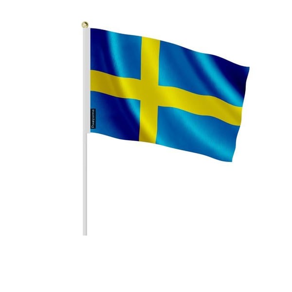 Miniflaggor - Sverige - 14 x 21 cm - Att Hålla i Hand - Polyester - 50 stycken - Pixelforma