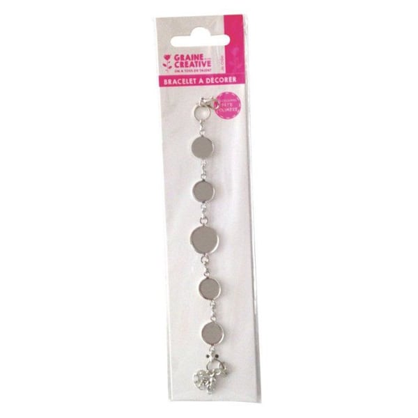 Graine Créative - Armband att dekorera Rund Silverfärgad