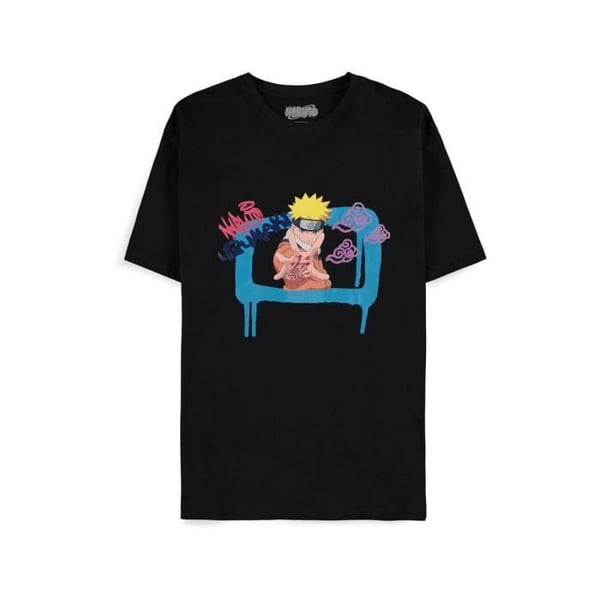 Naruto Shippuden T-shirt - DIFUZED - Graffiti Square - Svart - Bomull - Korta ärmar