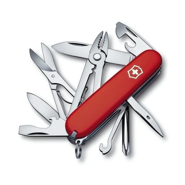 Schweizisk kniv - Victorinox - Deluxe Tinker - 11 stycken - Röd - Rostfritt stål - 9,1 cm