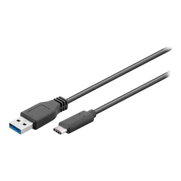 USB-C-kabel goobay - 180° kontakt, rund - 1m svart
