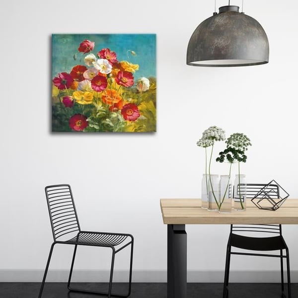 Målning, tryck på duk - vilda blommor cm. 60x60