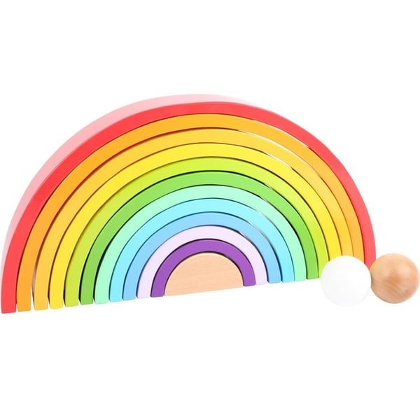 Rainbow Bricks XLjunior - PIENI JALKA - 14 kpl - Valkoinen - Monivärinen - Puu
