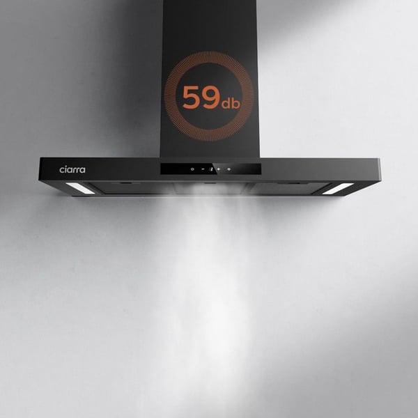 CIARRA Kåpa A+++ 90 cm Wi-Fi-kontroll 4 hastigheter 650m3/h Booster Silent Black - CD9102B-P