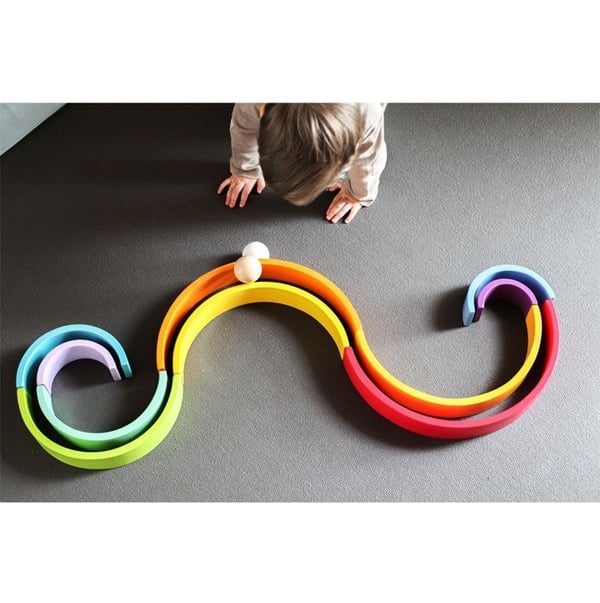 Rainbow Bricks XLjunior - PIENI JALKA - 14 kpl - Valkoinen - Monivärinen - Puu
