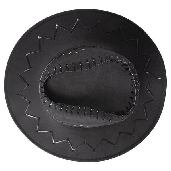 Svart cowboyhatt - Unisex - Svart cowboyhatt i imitat nubuck - Utomhus - Vuxen