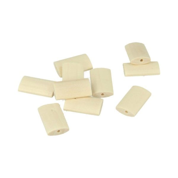 10 PLATTA TRÄPÄRLOR - 15.5X25 MM - SMYCKEN