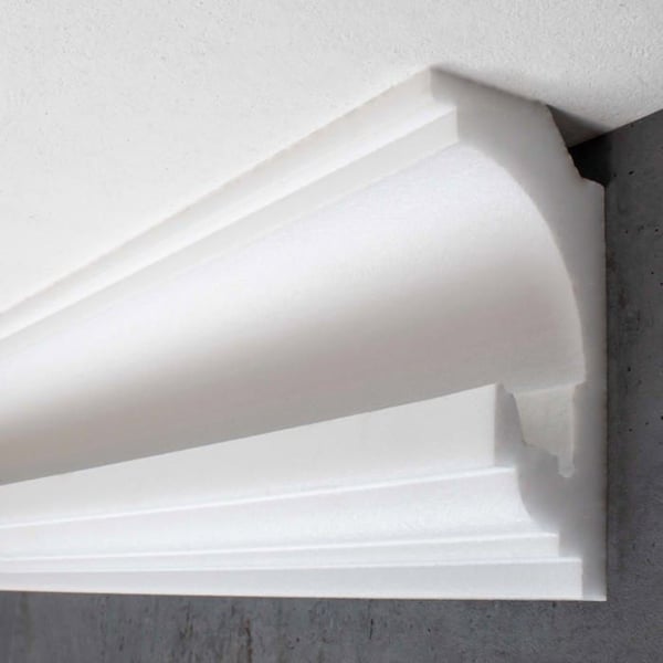 PROVISTON Ljuslist av polystyren 62 x 130 x 2000 mm vit taklist