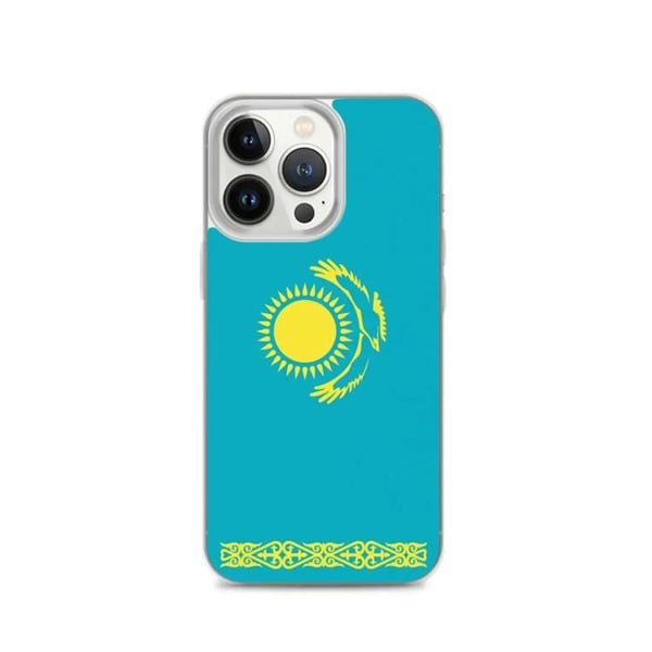 iPhone-skal - Kazakstan - Officiell flagga - Mjuk - Flerfärgad - Kompatibel med iPhone 13 Pro