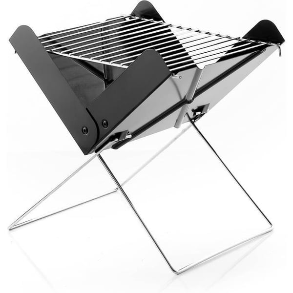 Vikbar mini portabel kolgrill FOLDCUE, bordsgrill, svart [354]