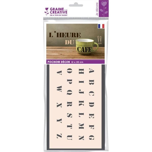 Graine Créative - Stencil Alfabet höjd bokstäver 13 mm