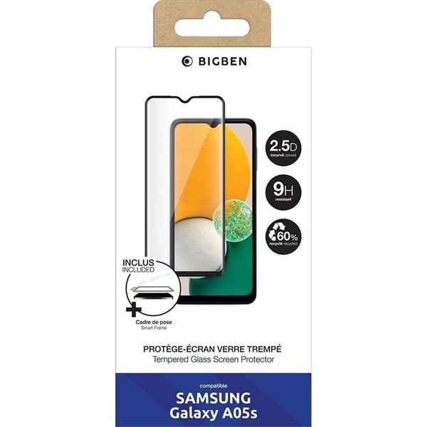 BigBen Connected 2.5D skärmskydd i härdat glas för Samsung Galaxy A05s Transparent + SmartFrame