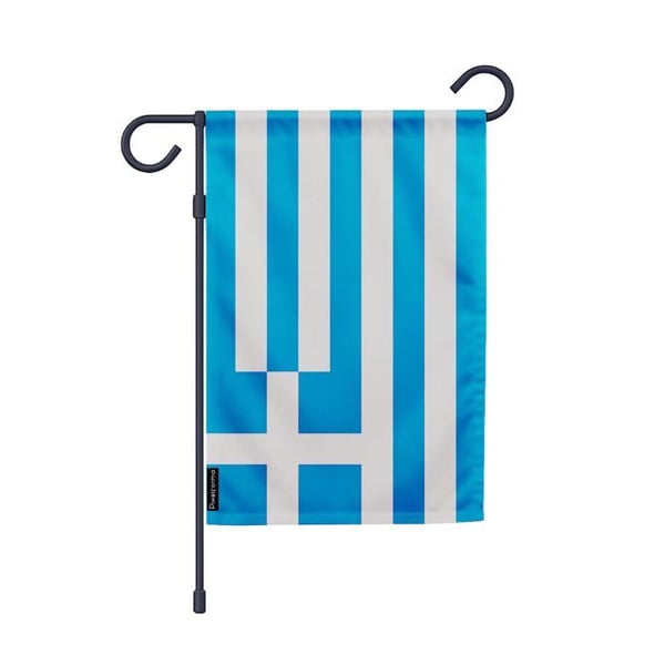 Flagga Trädgård Grekland – 32 x 47,5 cm – Hållbar Polyester – Vertikalt Format – Utomhus – Pixelforma