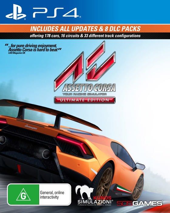Videospel - Assetto Corsa - Ultimate Edition - 178 bilar - 16 kretsar - DLC ingår