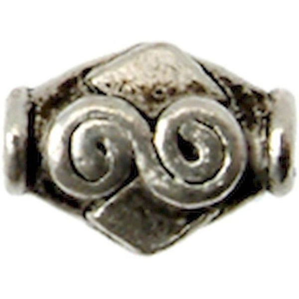 MégaCréa - Metallpärla diamantformad 11 mm Silverfärgad (10 stycken)