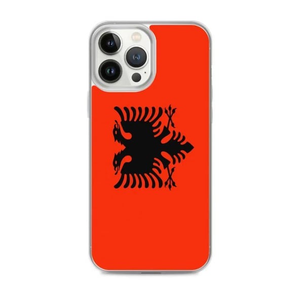 Mobilskal – Albanska flaggan – Kompatibel med iPhone 13 Pro Max – Mjuk fodral – Slitstark och stötsäker - Silikon - Pixelforma