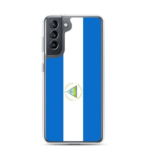 Mobilskal – Nicaragua-flagg – Kompatibel med Samsung Galaxy S22 Ultra – Mjuk fodral – Slitstark och stöttålig – Pixelforma