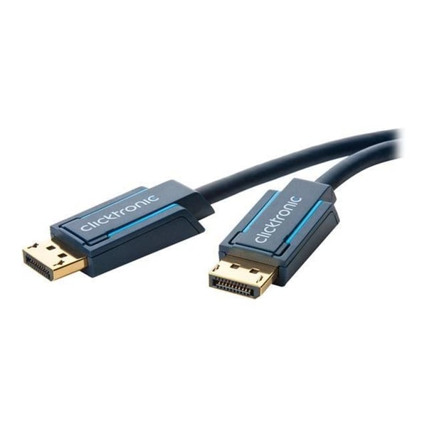 CLICKTRONIC 70713 kabel - 5m - Blå - DisplayPort - Dubbelskärmad - Låsbar kontakt