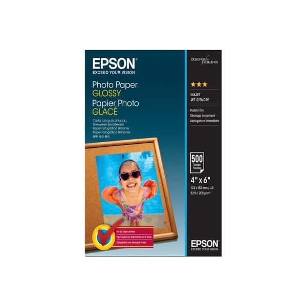 Epson Glossy 102 x 152 mm 200 g-m² 500 ark fotopapper för Expression Home XP-235, 245, 342, 442; Premium Expression...