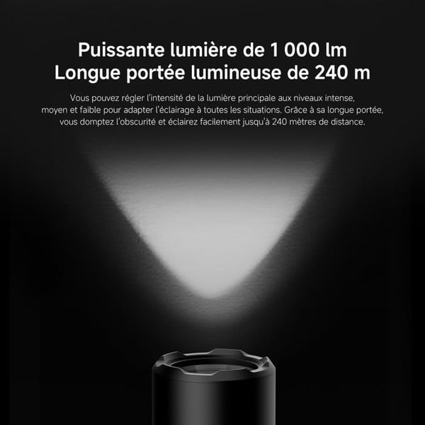 Ficklampa - Xiaomi - BHR7004GL - 1000 lm - Uppladdningsbar USB - IPX4