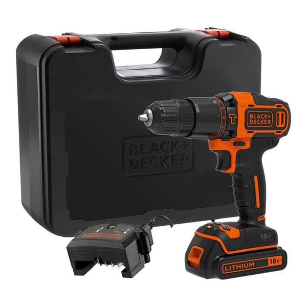 BlackDecker BDCHD18K sladdlös slagborrmaskin - 18V Li-ion 1,5 Ah - Laddare och fodral ingår