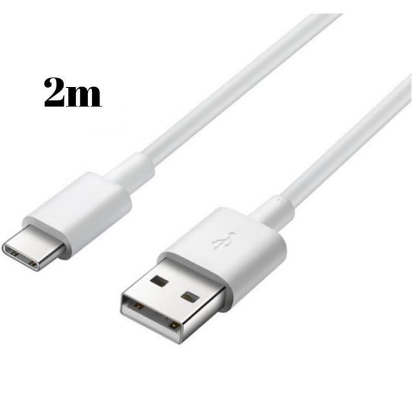 USB-C-kabel för Realme X2 - X2 Pro - X3 SuperZoom - XT - X50 Pro 5G - Laddningskabel Typ USB-C Vit 2 Meter Phonillico®