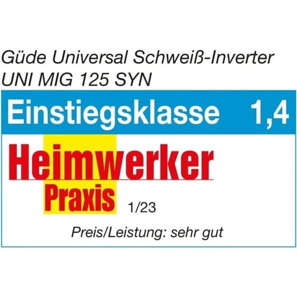 Universell svetsemaskin Güde Uni-Mig 125 SYN 230V 120A maks. Sveise-strøm