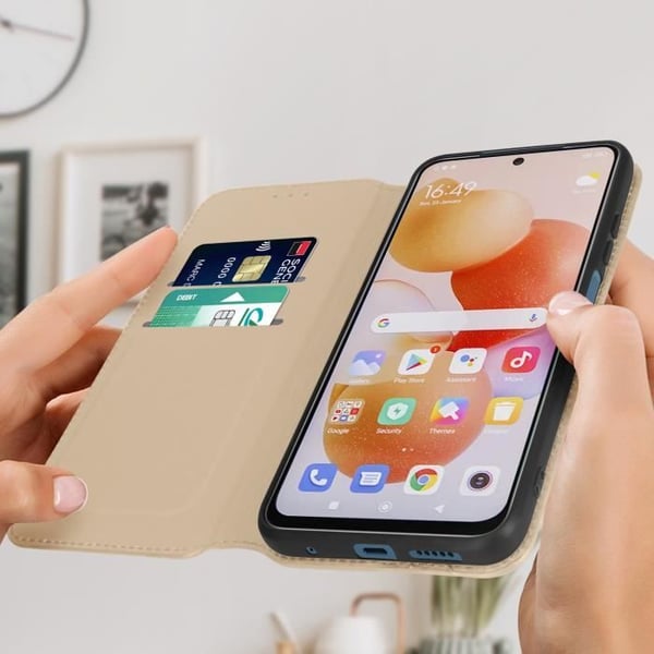 Fodral - Xiaomi - Redmi Note 11/11s - Plånbok - Videostöd - Guld