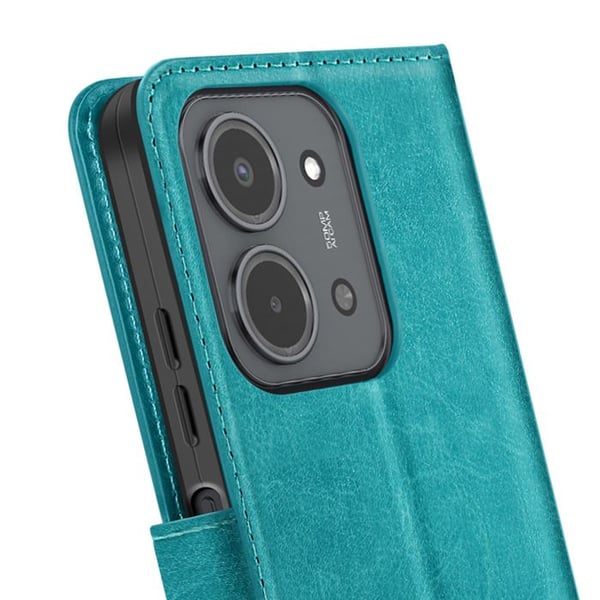 Plånboksfodral - MAYAXESS - Xiaomi Redmi 15C - Turkos - Avtagbart handtag - Ställfunktion