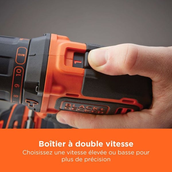 Langaton iskuporakone BlackDecker BDCHD18K - 18V Li-ion 1,5 Ah - Laturi ja kotelo mukana