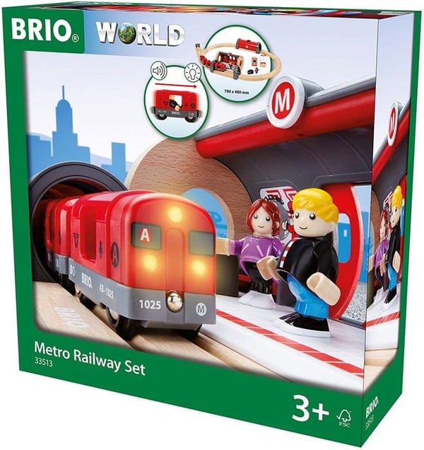 BRIO World Circuit Metro trætogkredsløb - Komplet sæt med 20 stykker - Ravensburger - Blandet fra 3 år gammel