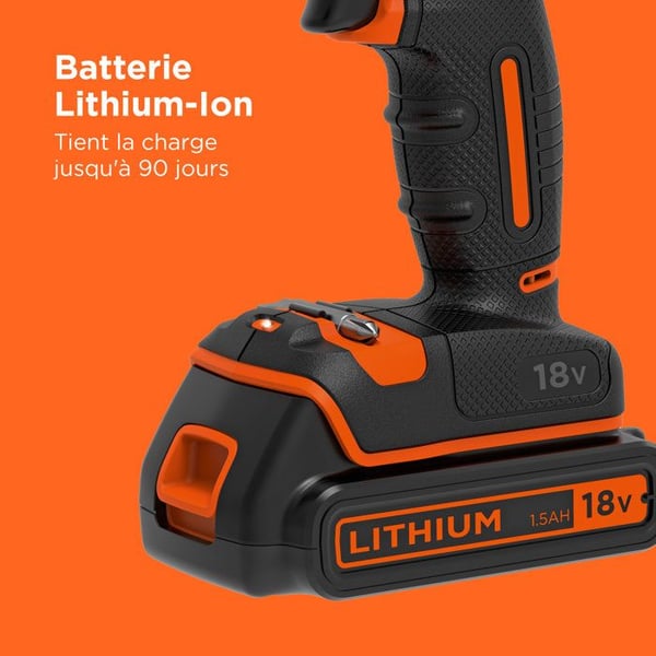 Langaton iskuporakone BlackDecker BDCHD18K - 18V Li-ion 1,5 Ah - Laturi ja kotelo mukana