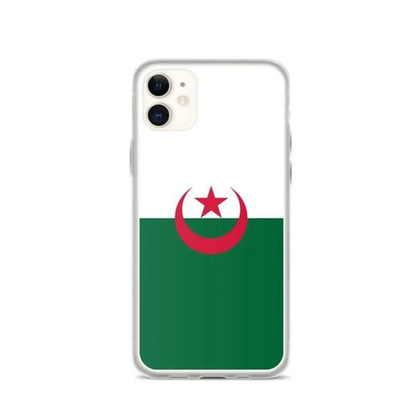 Mobilskal – Algeriets flagga – Kompatibel med iPhone 11 – Mjuk fodral – Slitstark och stötresistent - Silikon - Pixelforma