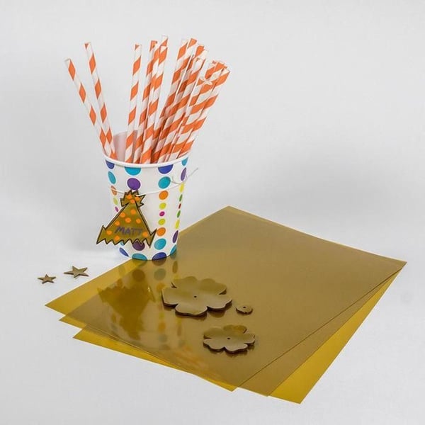 Plastfolie - 7 metalliserade guldblad