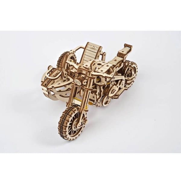 Ugears - Wooden Model Scrambler UGR-10 Motorcykel Motorcykel med sidvagn 380 delar