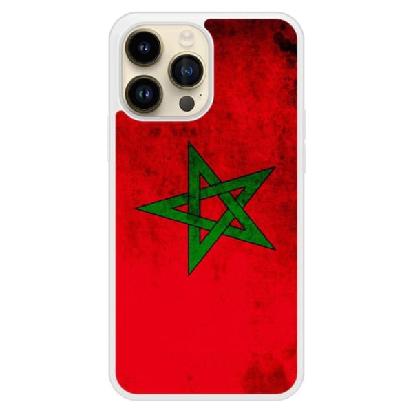 Skyddande silikonfodral med tryck kompatibelt med Apple iPhone 14 Pro Max Marocko-flagga