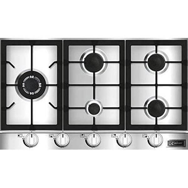 Gaskokplatta Kaiser KG 9357 Turbo 86 cm Inox • 5 brännare • WOK 3,8 kW • Premium inbyggd gaskokplatta